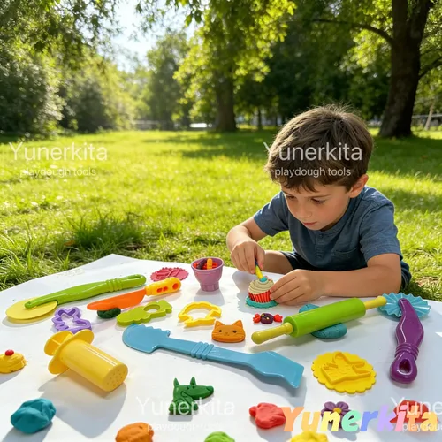 Vista 8 de Juego de herramientas de masa, 9 piezas de herramientas de arcilla para niños de 4 a 8 años, accesorios de masa ABS+ incluye rodillo cortador