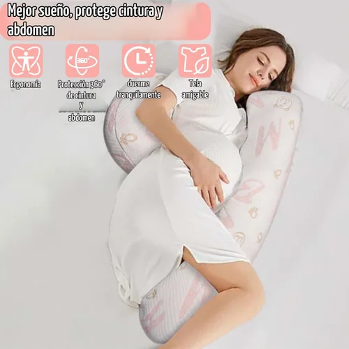 Vista 3 de Almohada de maternidad de embarazo para dormir, soporte para caderas, espalda, piernas, con funda desmontable y ajustable
