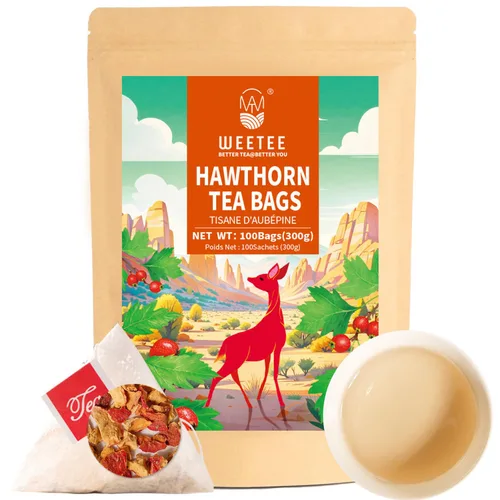 Vista 9 de WT WEETEE Bolsas de té de hierbas de manzana y canela, 60 unidades, mezcla perfecta de canela dulce, hibisco agrio, sabor natural, sin cafeína