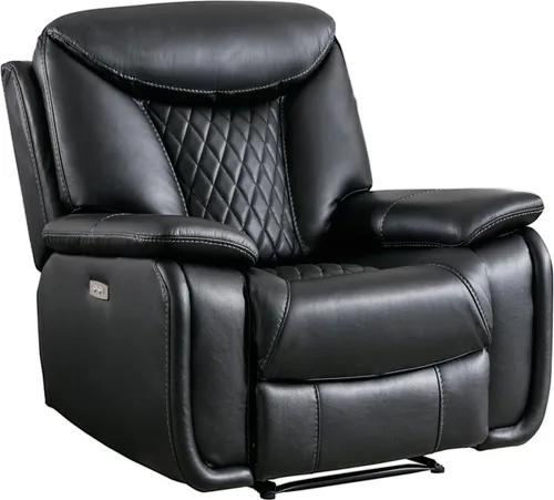 Vista 9 de HAOMARKETS Silla reclinable eléctrica, sillón reclinable eléctrico de piel sintética suave con respaldo acolchado, sofá reclinable de alta Negro