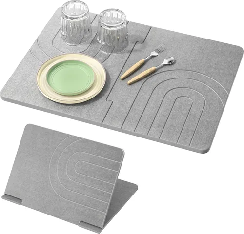 Vista 10 de Luxspire Tapete de baño de piedra, tierra de diatomeas de 24 x 16 pulgadas A-Dark Gray