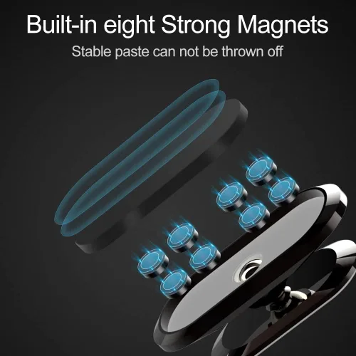 Vista 2 de [Paquete de 3] Soporte magnético para teléfono celular, 8 imanes mejorados, soporte magnético fuerte para teléfono celular, rotación de 360° y vista