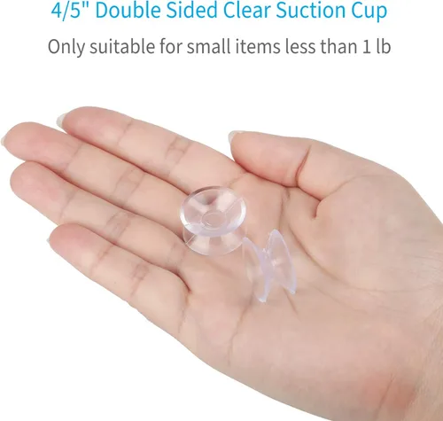 Vista 4 de Pawfly Paquete de 20 ventosas de doble cara de 0.8 pulgadas de PVC transparente de plástico para espejo de mesa de vidrio