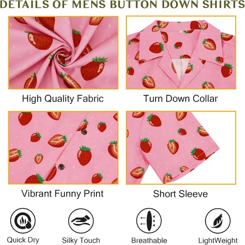 Vista 41 de Camisa hawaiana para hombre, con estampado floral, cómoda, con botones, casual, manga corta, ropa de playa para hombre