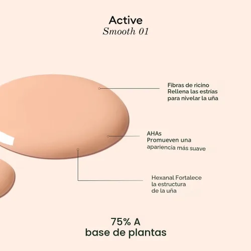 Vista 5 de Manucurist Active Smooth 01 Esmalte Corrector y Cuidado de Uñas - Esmalte de Uñas Nude 2 en 1: Fortalecedor y Crecimiento de Uñas - Sin Lámpara