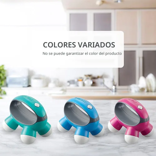 Vista 4 de Homedics Homedics, Quatro Mini Massager de mano con agarre a mano, masaje de vibración con batería, 4 nodos de masaje, alimentado por 2 baterías AAA