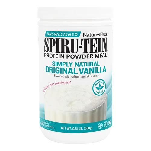 Vista 7 de NaturesPlus SPIRU-TEIN Simply Natural Chocolate original, 0.81 libras, batido de proteínas a base de plantas sin azúcar, sin OMG, vegetariano, sin