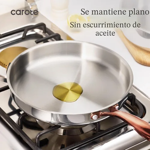 Vista 6 de CAROTE Juego de utensilios de cocina de acero inoxidable de tres capas, juego de ollas y sartenes, juego de cocina de inducción no tóxica, colección
