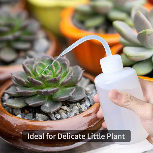 Vista 7 de Goowin - Regadera para plantas de interior, boquilla larga, regadera pequeña de 47 oz para interior con botella de espray adicional de 16 oz y Azul