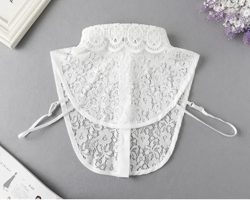 Vista 2 de Blusa desmontable con cuello de encaje para mujer, con cuello falso, para decorar el collar falso