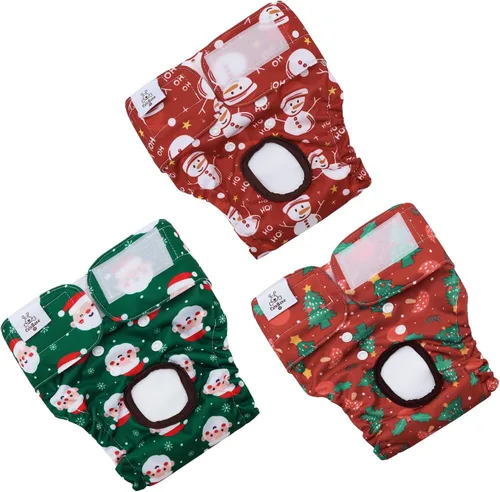 Vista 12 de CuteBone - Pañales para perras, paquete de 3 unidades para perritos, talla XS, D14XS