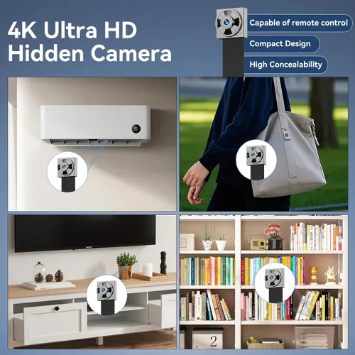 Vista 4 de Minicámara real Full 4K-HD, módulo de bricolaje con control remoto inalámbrico, cámara de seguridad para niñera con detección de movimiento