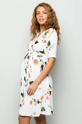 Vista 5 de My Bump - Vestido de mujer envolvente de maternidad, para lactancia con estampado, para Baby Shower para mujer