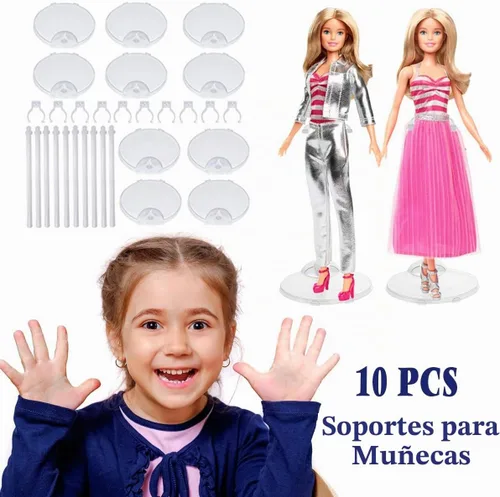 Vista 3 de 10 soportes ajustables para muñecas, soporte de exhibición transparente para muñecas de 11-13 pulgadas