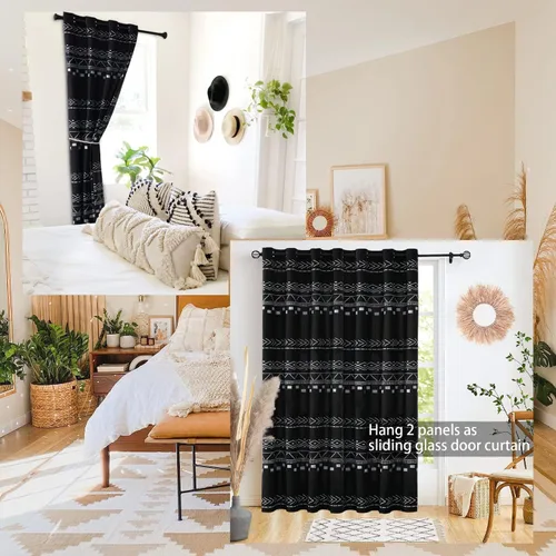 Vista 5 de Cortinas de puerta para privacidad de puerta, 80 pulgadas de largo, semi opacas, aisladas térmicas, cubierta divisora de habitaciones/persianas