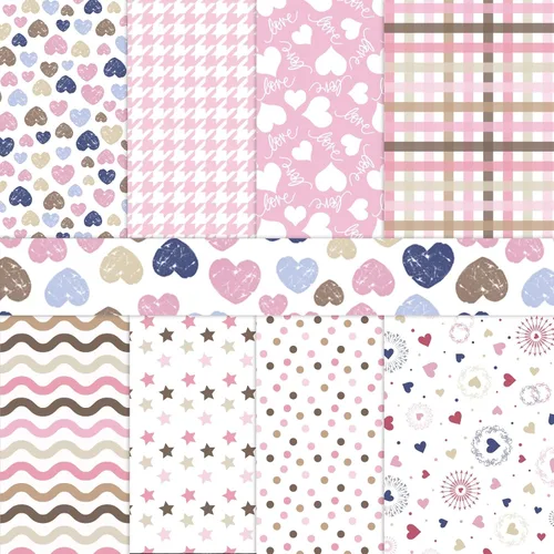 Vista 14 de PRSTINCOL Papel para álbum de recortes, 16 hojas de 6 x 6 pulgadas, suministros de álbum de recortes de estilo de ventana azul, papel de decoupage