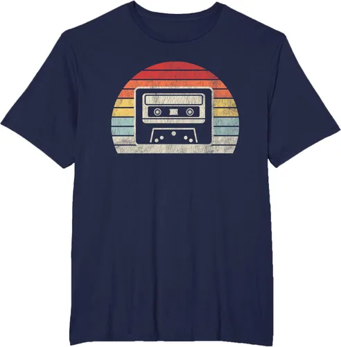 Vista 36 de Retro Cassette Tape 80s 90s Nostalgia T-Shirt Negro