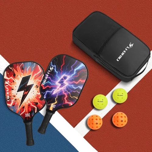 Vista 5 de Pickleball Paddles Set of 2 Paddles 4 Balls and 1 Bag Pickleball Set 16MM Fiberglass Pickleball Paddle for Men Women, Pickleball Gifts for Women/Men
