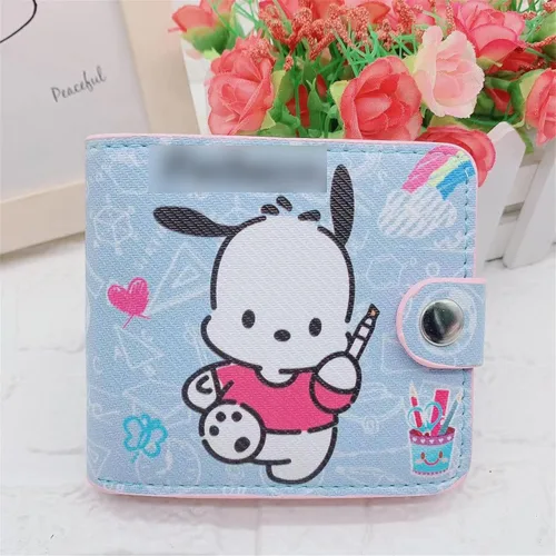 Vista 2 de COWLAT Cartera de anime con diseño de dibujos animados, Painting-P0cha Wallet, Anime