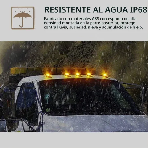 Vista 2 de 5 luces marcadoras de cabina, compatibles con Dodge Ram 1500 2500 3500 4500 5500 2003-2018 con lente ahumada, carcasa LED ámbar, luces de techo