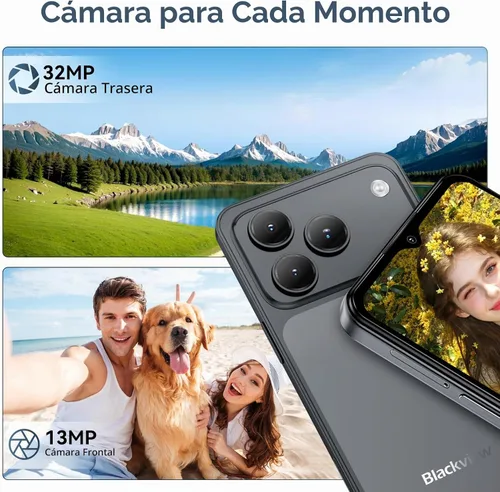 Vista 5 de Blackview Wave 7C Unlocked Android 16 4G Cell Phone, 128GB, Dual SIM, Black