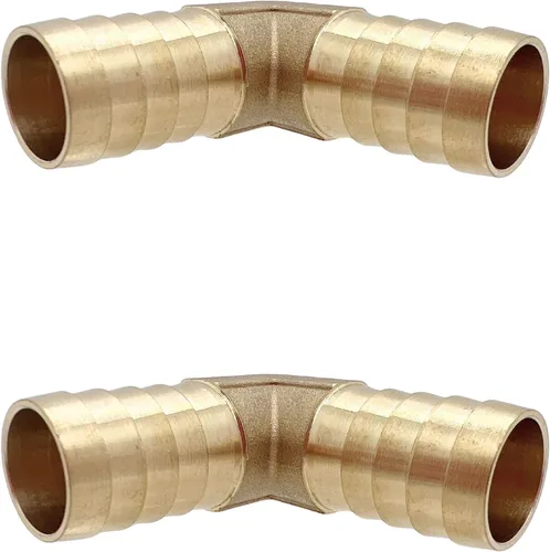 Vista 4 de 2 piezas de acoplador de manguera de latón con púas 1/2" x 1/2" de 90 grados con conector de codo angular derecho por CX WONDERLAND