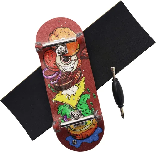 Vista 10 de Pro Patineta para dedos 34mm de madera con camiones profesionales y ruedas CNC (Alien)
