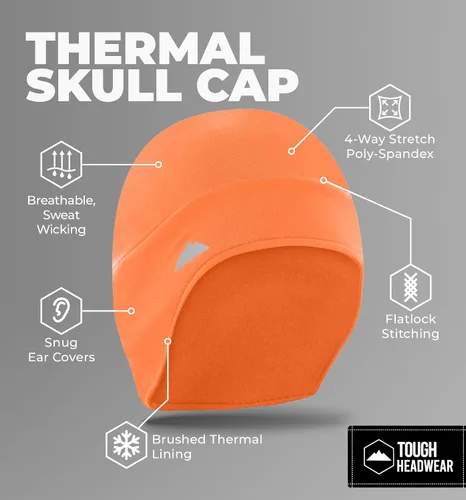 Vista 30 de Tough Headwear Gorras térmicas para casco para hombre, para invierno, gorra de casco y gorras de ciclismo para correr, esquiar, deportes de invierno