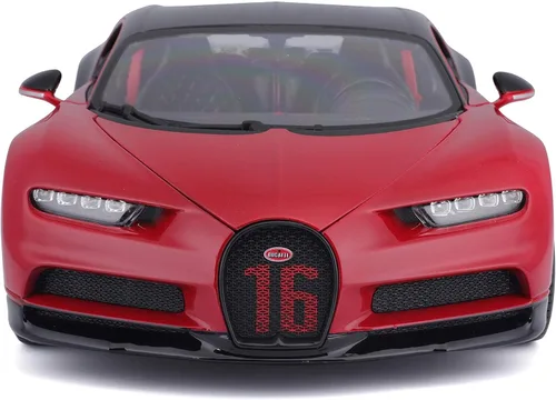 Vista 7 de Maisto Bugatti Chiron Sport 1/18 Modelo de coche fundido a presión, color negro/rojo (18-11044-00000022)