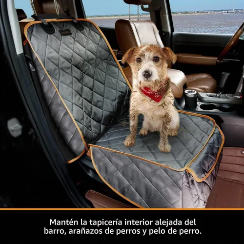 Vista 4 de Funda de asiento delantero para perros, impermeable, protege los asientos del cabello, la suciedad y los líos líquidos, a prueba de arañazos Negro
