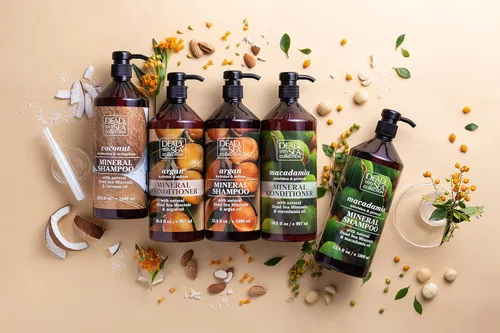 Vista 7 de Set de champú y acondicionador Dead Sea Collection con aceite de argán – Productos hidratantes y suavizantes para el cabello con minerales del Mar
