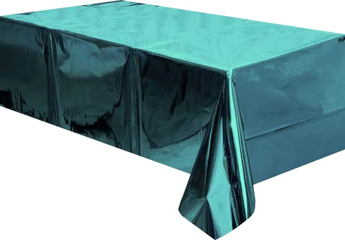 Vista 9 de Mantel de plástico dorado para mesa rectangulares, mantel de oropel para bodas, aniversarios, cumpleaños, graduación, despedida de soltera, Acción