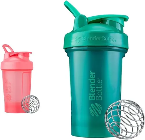 Vista 7 de BlenderBottle Classic v2 - Botella mezcladora de 20 onzas, transparente/negro, y botella mezcladora Classic V2 de 20 onzas, verde esmeralda