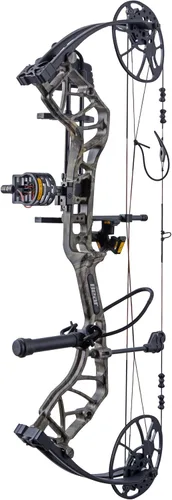Vista 12 de Bear Legit Maxx - Arco compuesto listo para cazar, 70 libras. Peso de tiro con arco True Timber Strata/Negro