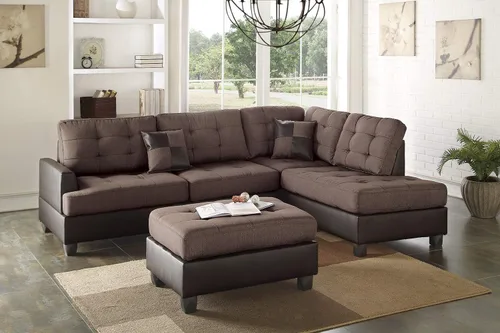 Vista 2 de Poundex PDEX-F6857 Sofás Tapizados/Seccionales/Sillones, Chocolate