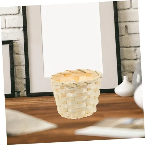 Vista 6 de IMIKEYA Cestas tejidas de bambú hechas a mano Mini cestas de frutas de almacenamiento para pan decorativo de cocina