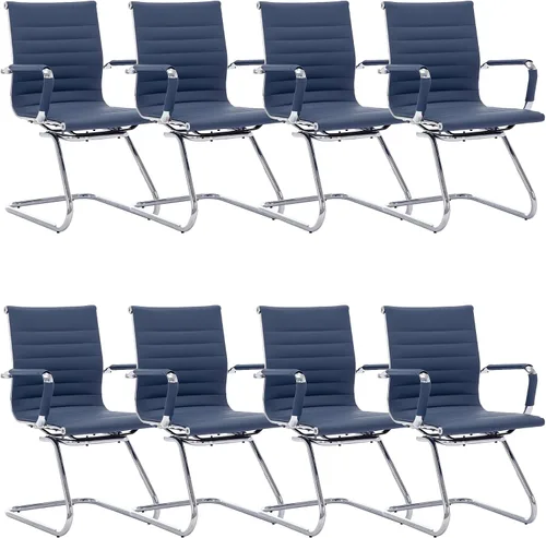 Vista 27 de Juego de 2 sillas de sala de conferencias, sillas de sala de espera con brazos, sillas de recepción de piel sintética sin ruedas, sillas de Negro