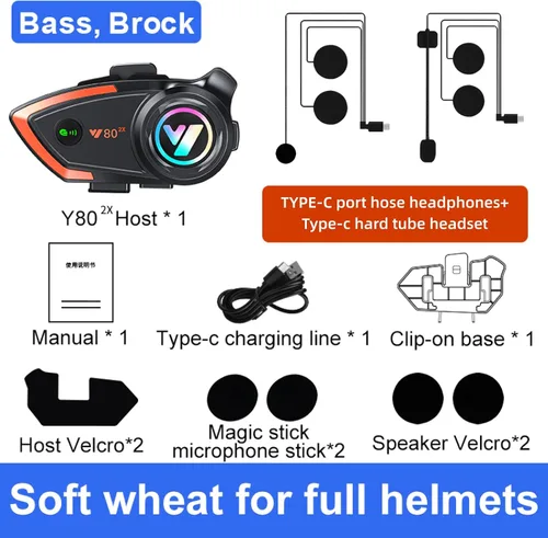 Vista 7 de Casco de motocicleta Bluetooth 1,640.4 ft 2 riders casco Bluetooth intercomunicador auriculares con CVC ruido calidad sonido altavoces sistemas