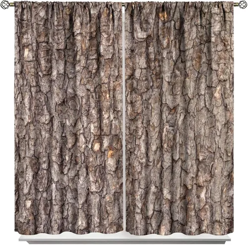 Vista 35 de Cortinas opacas de camuflaje de bosque, animales salvajes, osos, ciervos, alces, con bolsillo para barra, para sala de estar, dormitorio, decoración