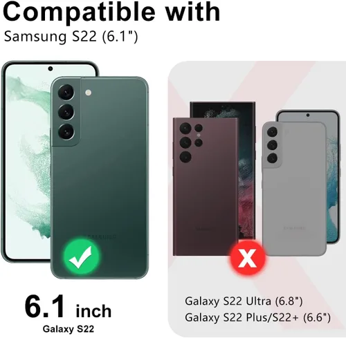Vista 2 de Btscase Funda para Samsung Galaxy S22 5G de 6.1 pulgadas, Patrón de Mármol 3 en 1 Resistente de Servicio Pesado Cuerpo Completo Robusto PC Duro +