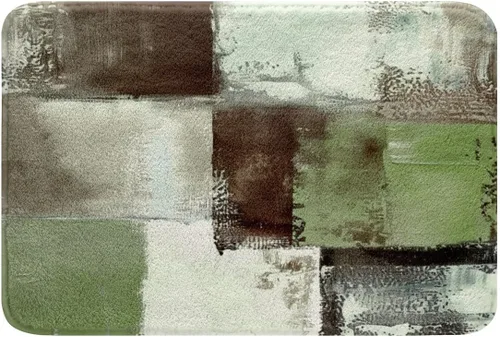 Vista 8 de Erosebridal Alfombra de baño abstracta azul de acuarela negra para niños y adolescentes, alfombra de baño de teñido anudado blanco degradado