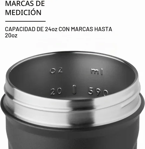 Vista 4 de BlenderBottle Justice League Sport - Botella batidora de acero inoxidable aislada con batidor de alambre, 24 onzas, Batman – Batidos de proteínas e