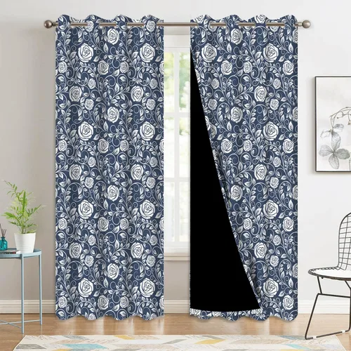 Vista 28 de Cortinas opacas 52 x 84 pulgadas, 2 paneles con aislamiento térmico y oscurecimiento, cortinas de ojal para ventanas para dormitorio y sala de estar