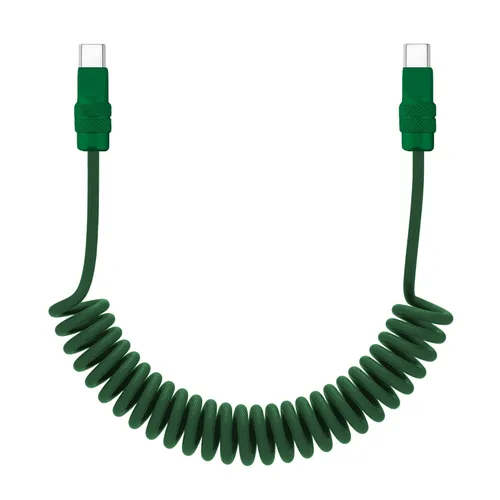 Vista 20 de chubbycable Curly Chubby - Cable de carga rápida USB C en espiral de 240 W, cable de carga retráctil trenzado duradero para automóvil compatible