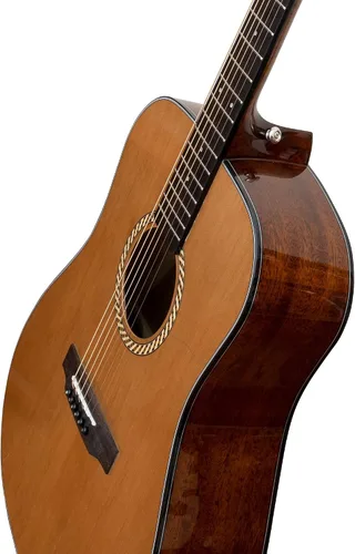 Vista 4 de Antonio Giuliani DN-3 Guitarra acústica de caoba con estuche de transporte y accesorios - Paquete completo de guitarra - Dreadnought