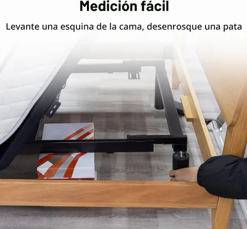 Vista 5 de Patas de Cama Ajustables de Repuesto para Marco de Base de Cama Ajustable, Incluye 4 Tipos de Roscas, Juego de 4 Patas Atornillables 3 en 1 de 12