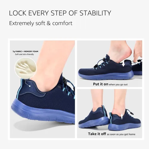 Vista 4 de STQ Zapatos para caminar para mujer con soporte de arco, cómodos tenis de entrenamiento para gimnasio