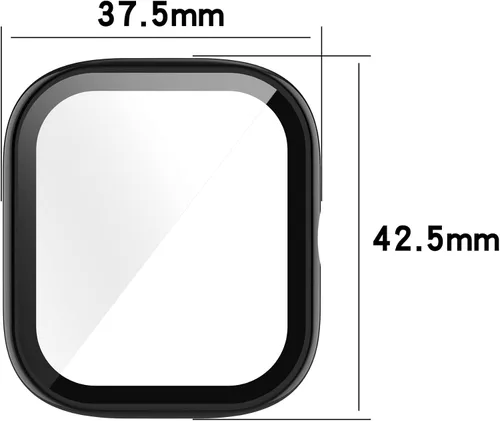 Vista 4 de Funda rígida de policarbonato compatible con Amazfit GTS 4 Mini con protector de pantalla de vidrio templado, resistente a los impactos y a prueba 6