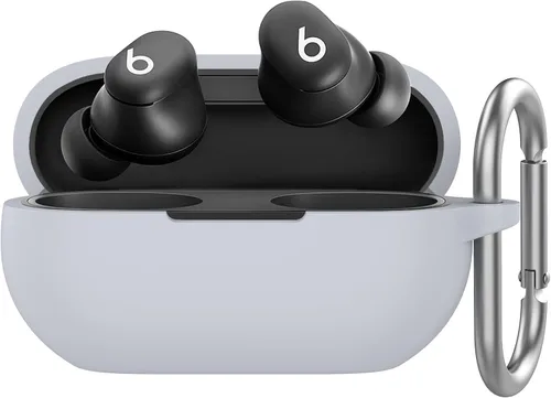 Vista 17 de Funda de silicona AhaStyle para Beats Powerbeats Pro 2 (2025) con kit de limpieza y mosquetón [Logotipo superior visible] Funda protectora completa