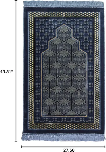 Vista 2 de Modefa Alfombra de oración islámica turca, cómoda alfombra de oración musulmana para hombres y mujeres, alfombra de terciopelo suave Janamaz